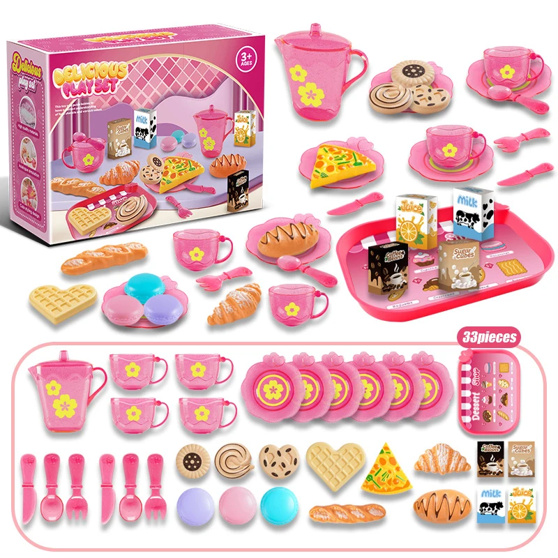 Food Snacks For Kids Party - Toy Tea Set For Little Girls
