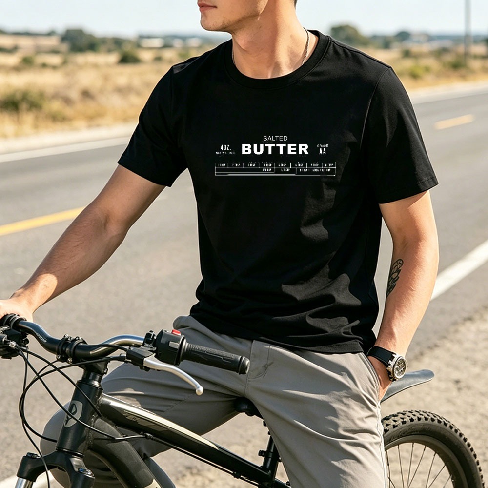 Salted Butter Label Cotton T‑S - Foody Snacks ulasan dan harga