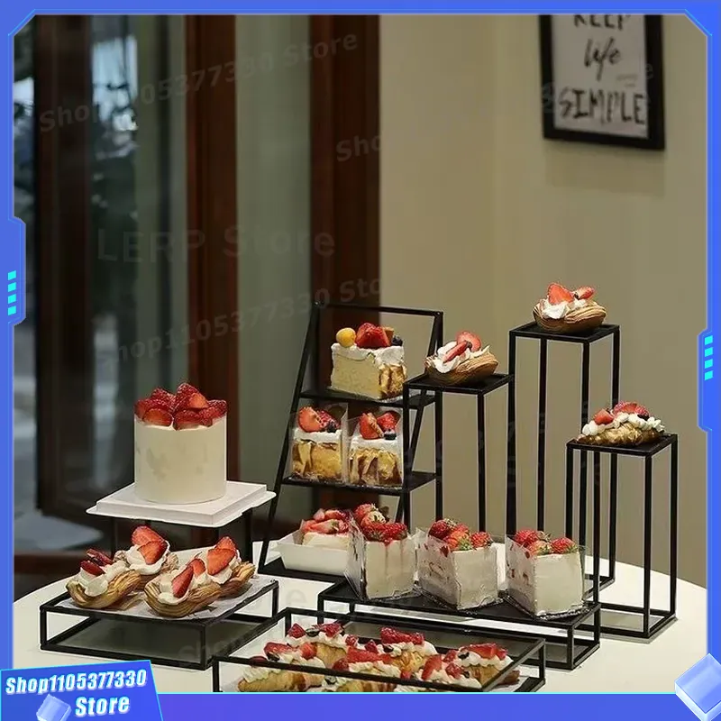 Black Metal Cake Stand for Wed - Food Snacks That Are Black ulasan dan harga