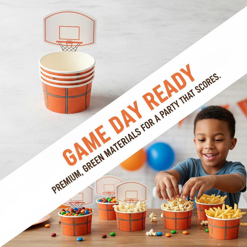 6 PCS Basketball Snack Bowls F - Food Snacks For Kids Party ulasan dan harga
