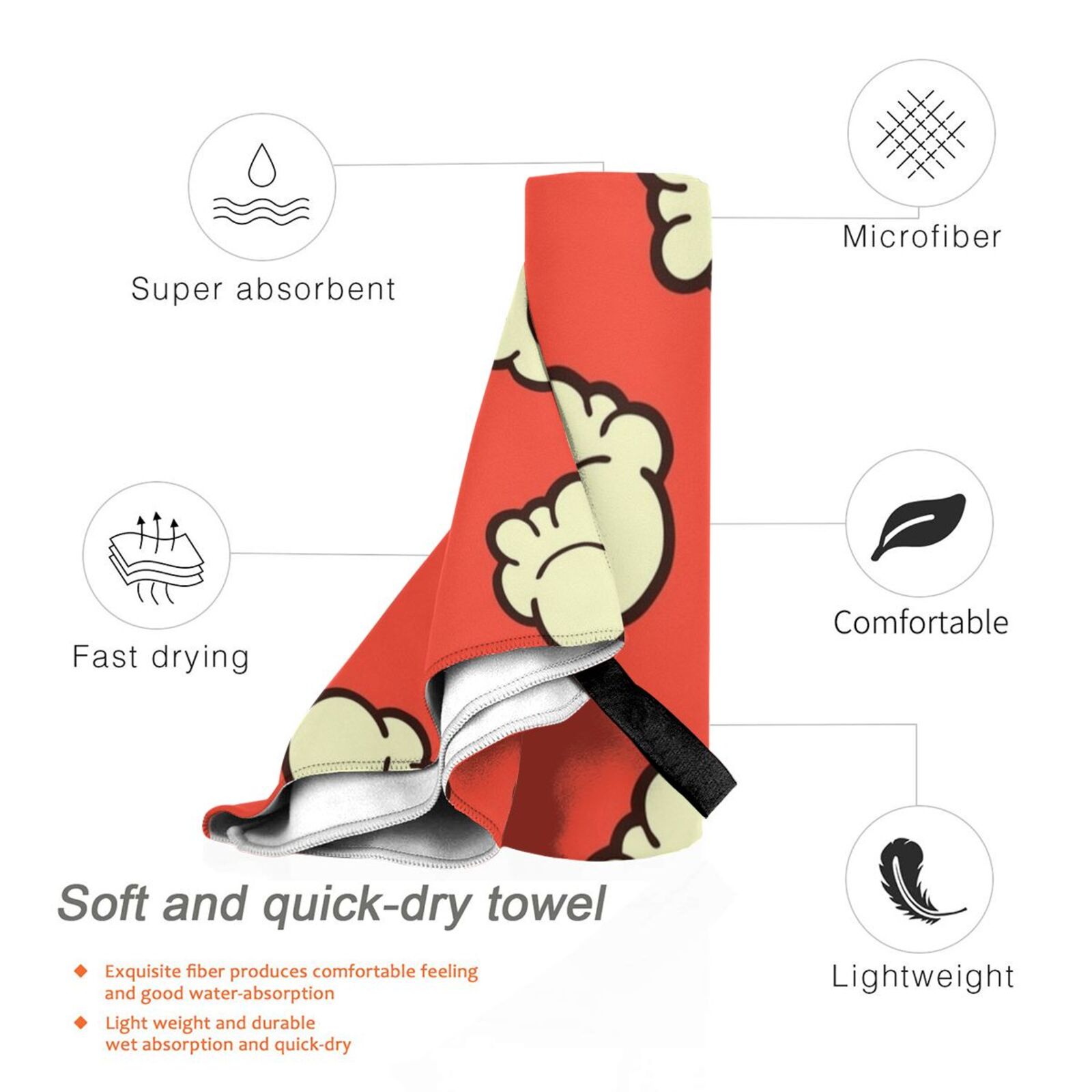 Popcorn Pattern Beach Towel Qu - Foody Snacks ulasan dan harga