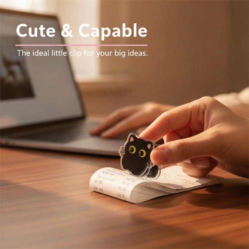 7Pcs Cute Black Cat Bag Clips  - Food Snacks That Are Black ulasan dan harga