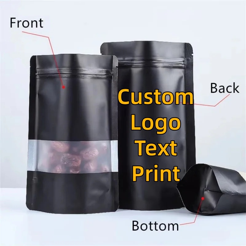 100PCS Stand-up Matte Black Al - Food Snacks That Are Black ulasan dan harga
