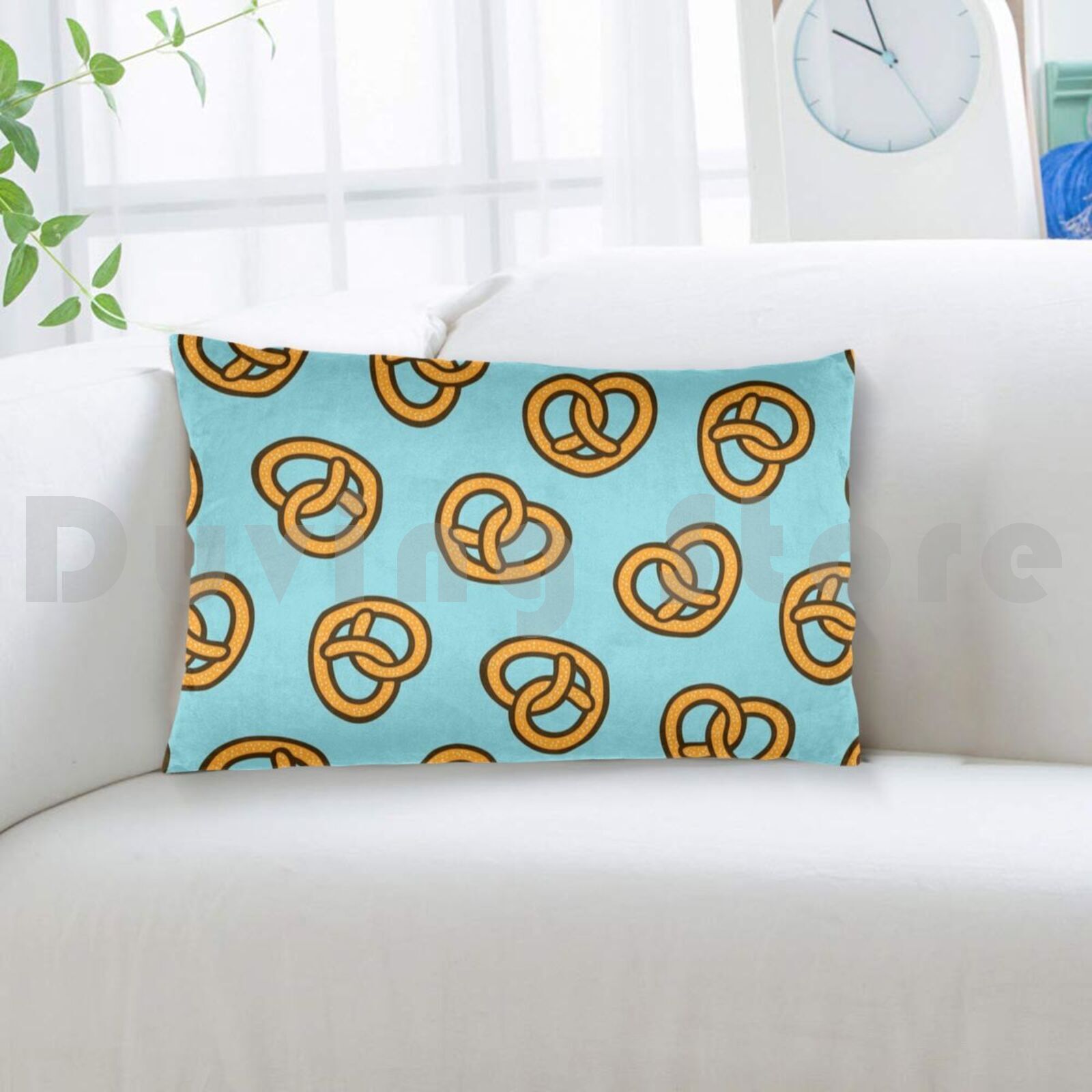 I Heart Pretzels Pattern Pillo - Foody Snacks ulasan dan harga