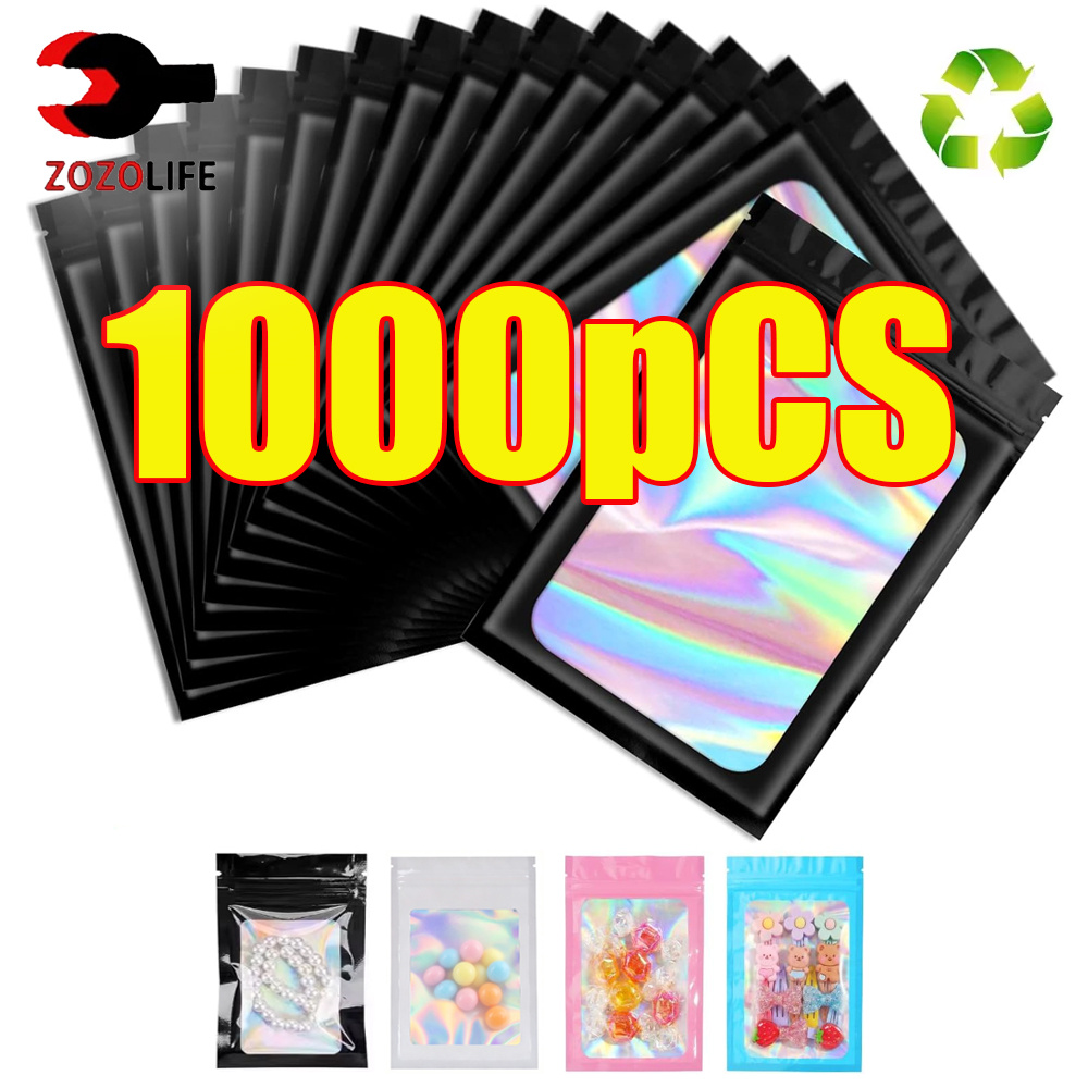 10-1000Pcs Holographic Ziplock - Food Z ulasan dan harga