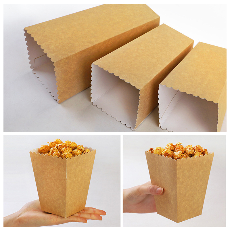 24pcs/lot Kraft Paper Popcorn  - Food Snacks For Kids Party ulasan dan harga
