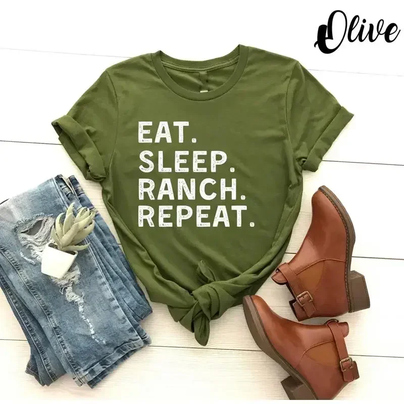 Eat Sleep Ranch RepeaT T Shirt - Foody Snacks ulasan dan harga