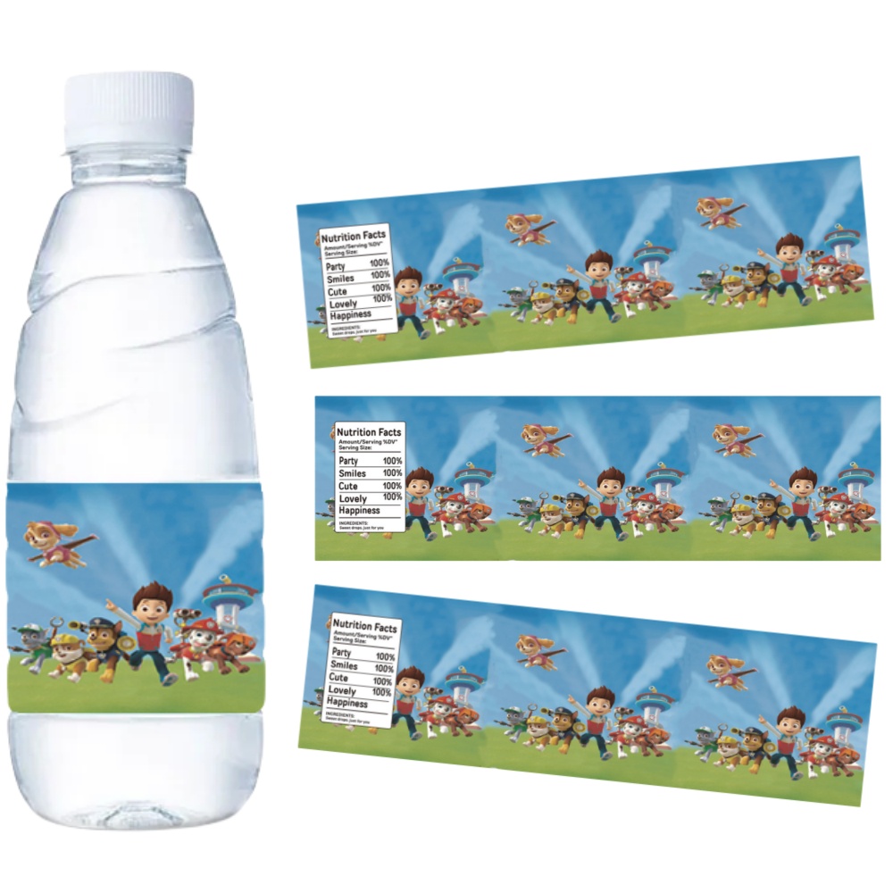 Paw Patrol Water Bottle Labels - Candy Sour Strip ulasan dan harga